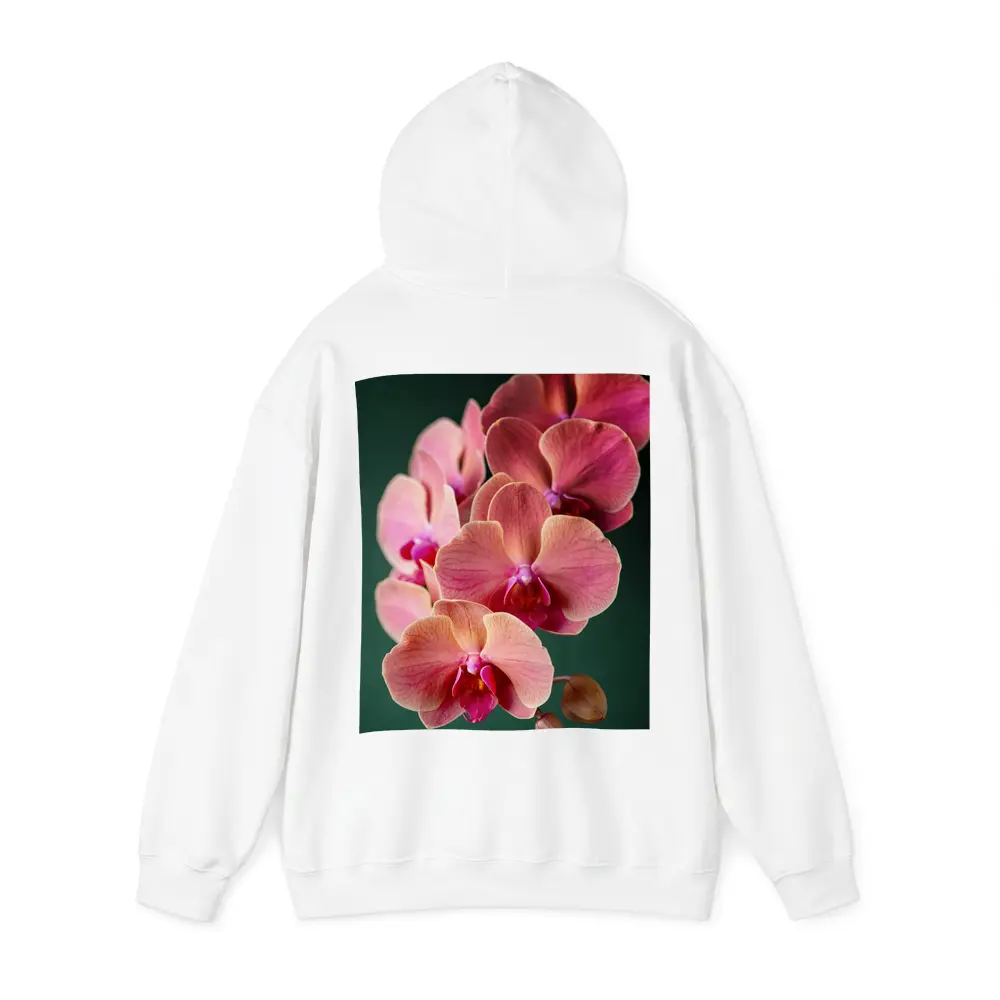 Pink Phalaenopsis Orchid Flowers Dark Green Background – Hoodies
