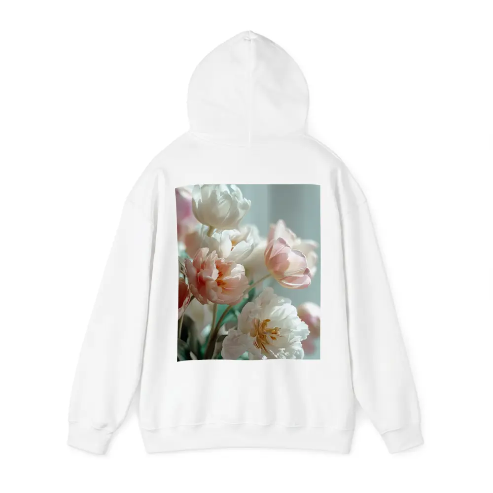 Soft Pink White Tulips Pastel Background – Hoodies