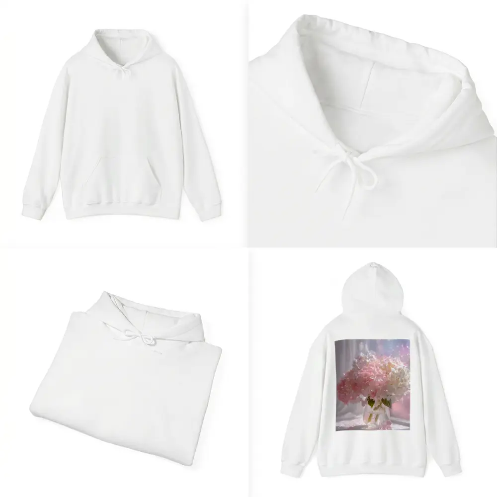 Pink White Hydrangeas Glass Vase Window Light – Hoodies