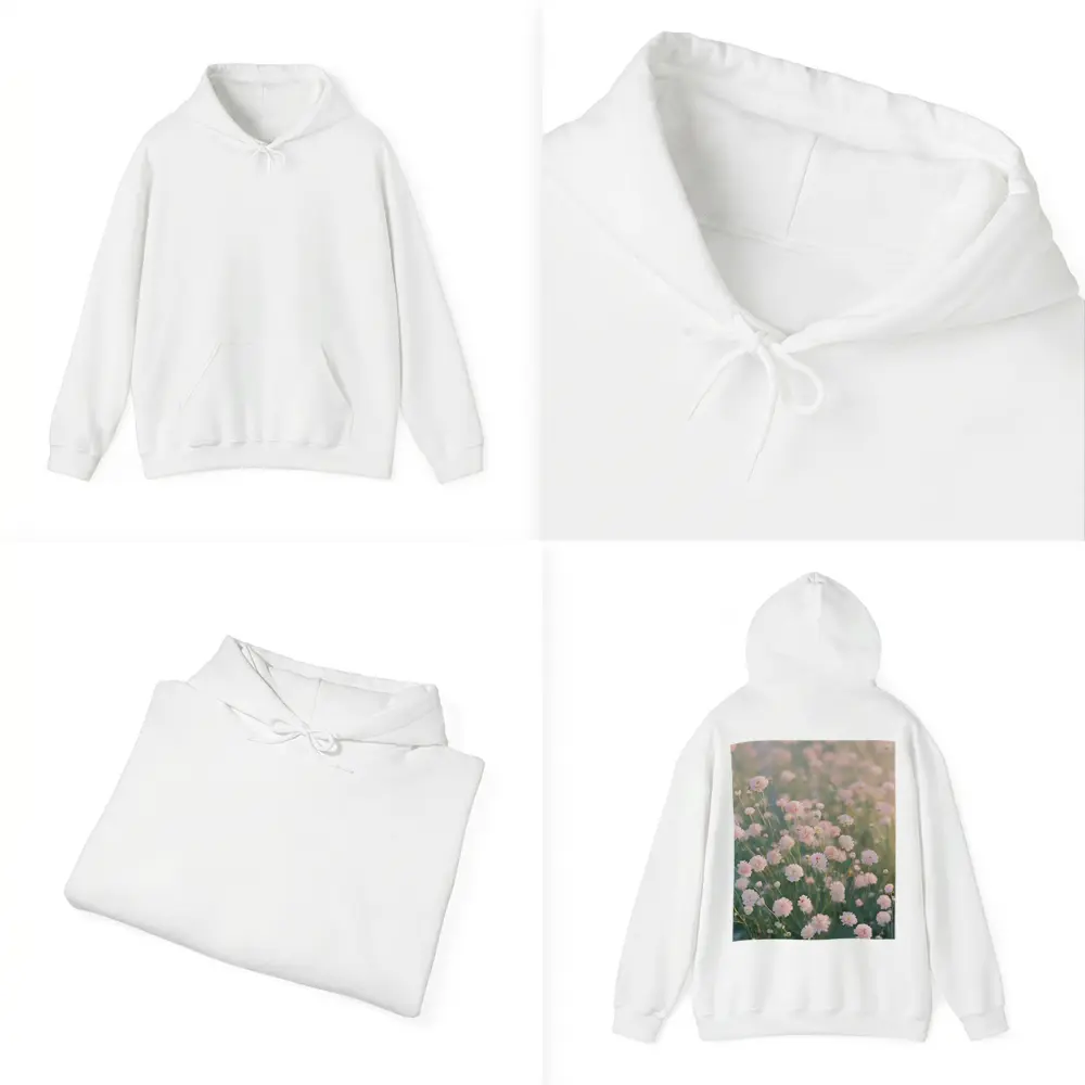 Pink Wildflowers Soft Dreamy Field Background – Hoodies