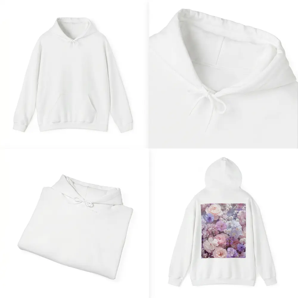 Pink Roses Purple Wildflowers Soft Floral – Hoodies