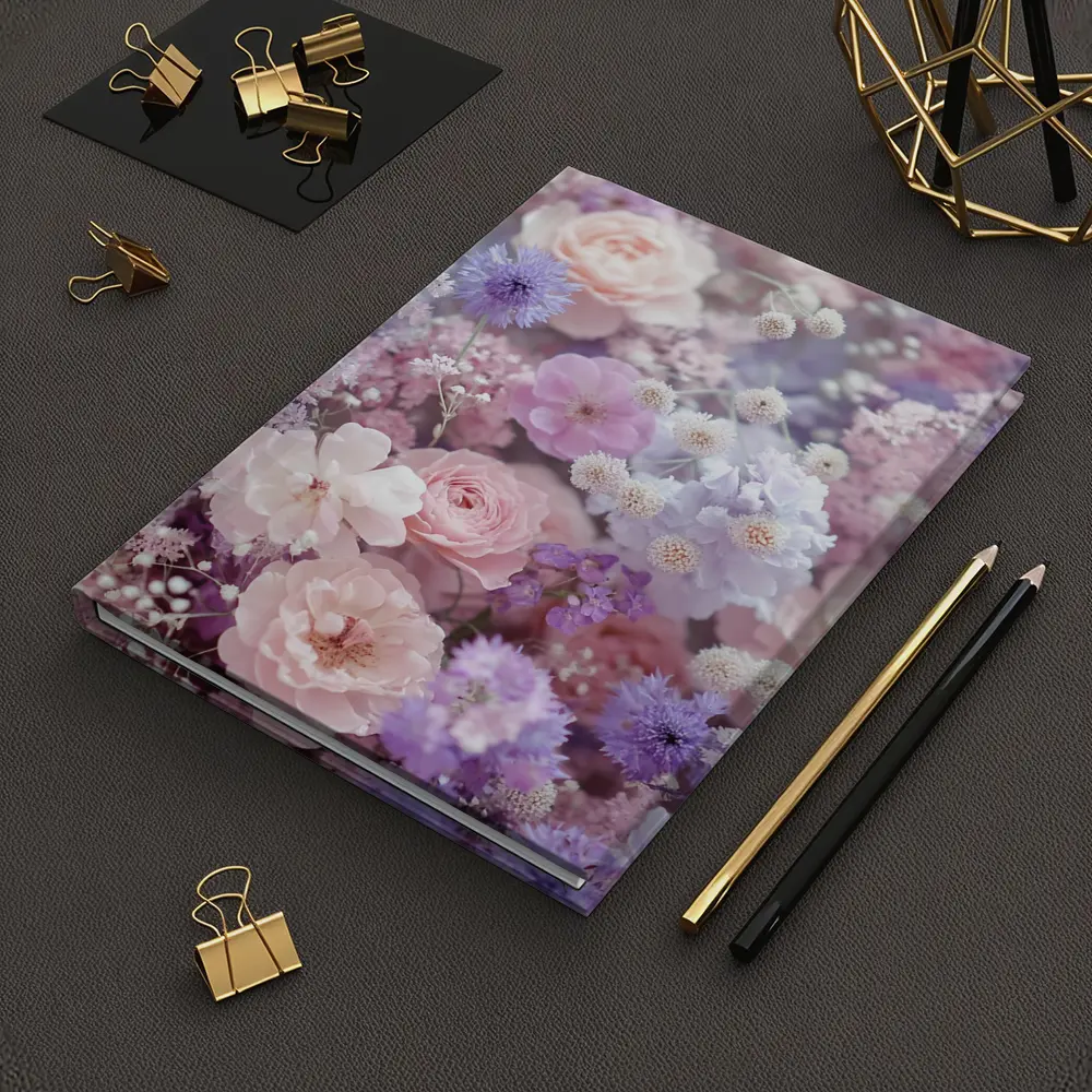 Pink Roses Purple Wildflowers Soft Floral – Notebooks