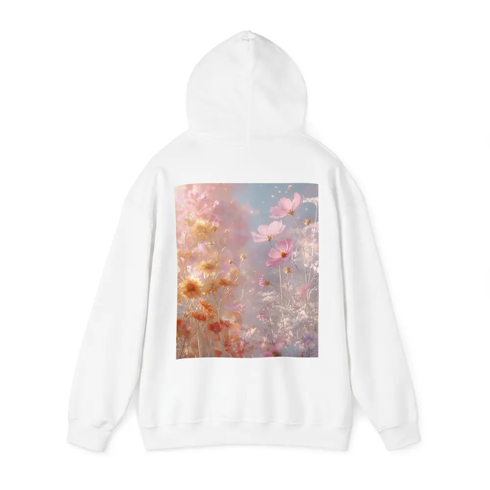 Pink Cosmos Flowers Dreamy Pastel Sky – Hoodies