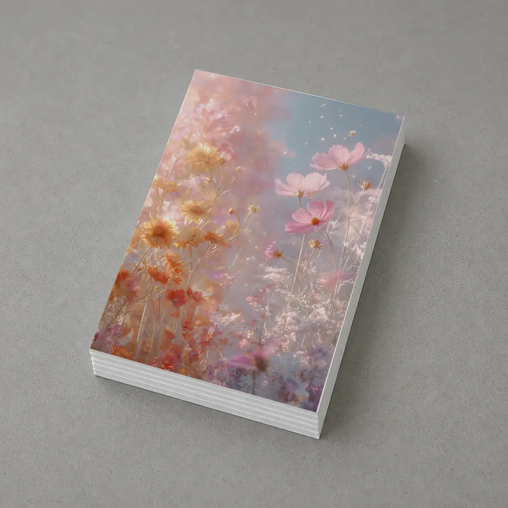 Pink Cosmos Flowers Dreamy Pastel Sky – Postcards