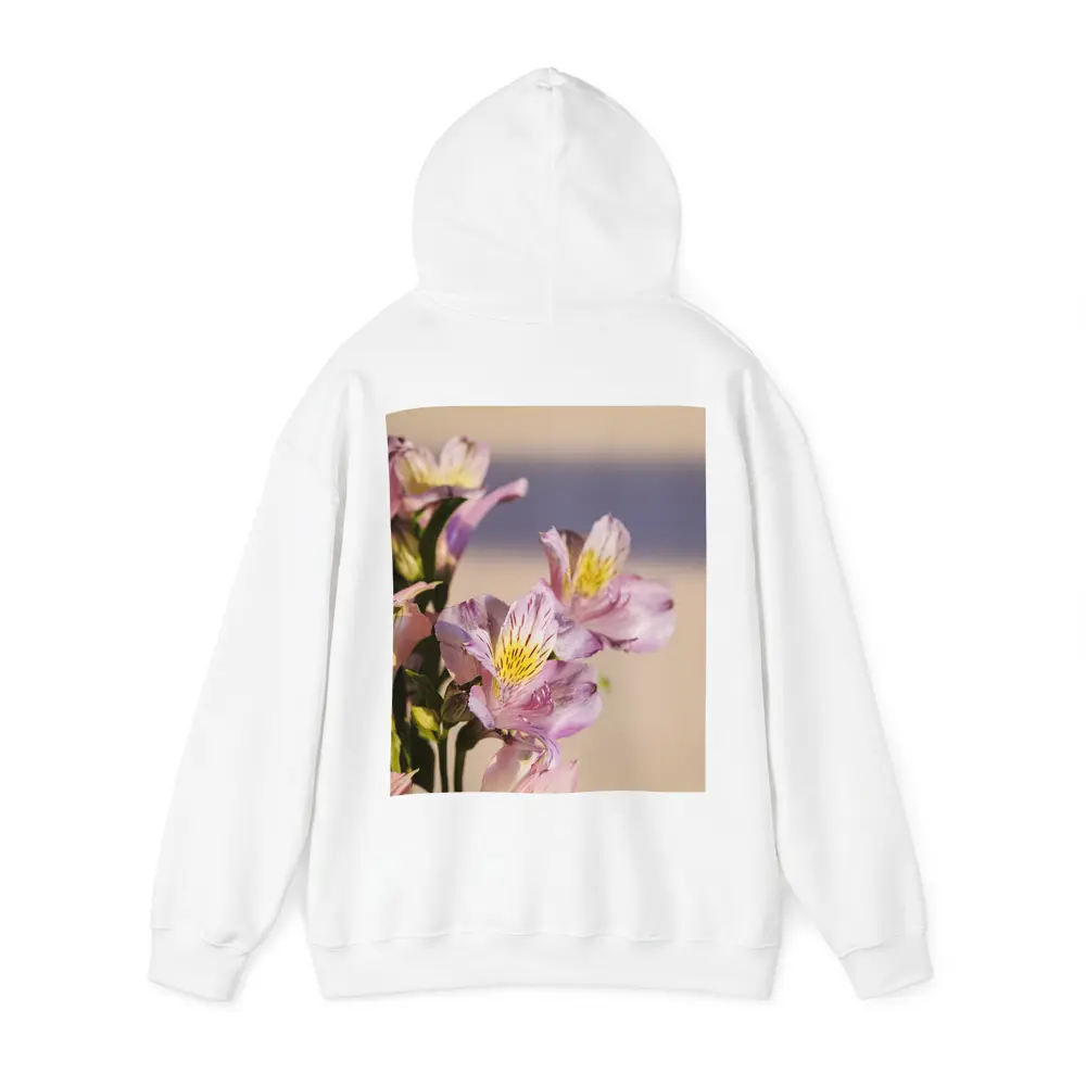 Pink Alstroemeria Flowers Soft Beige Background – Hoodies