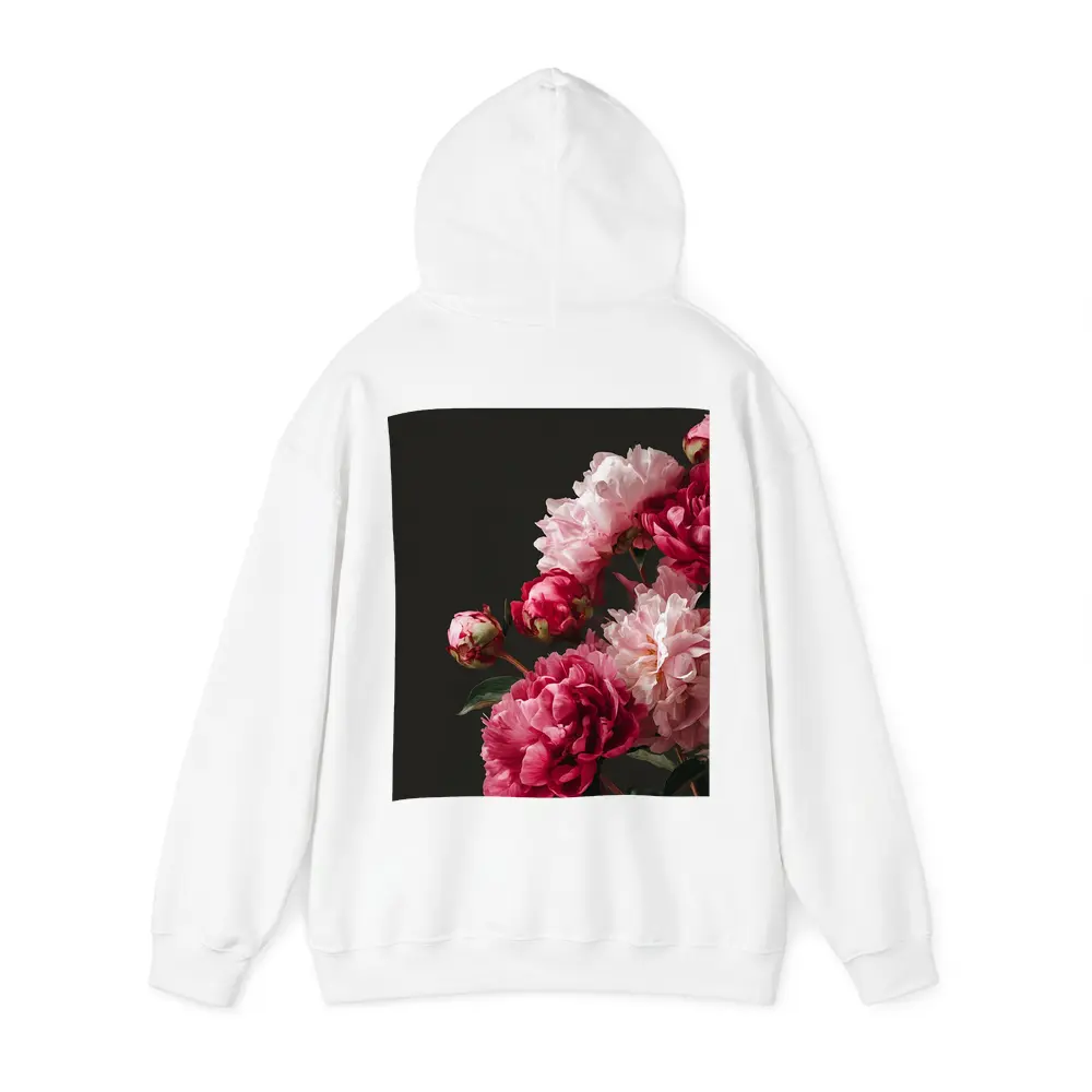 Pink Peonies Bouquet On Dark Background – Hoodies