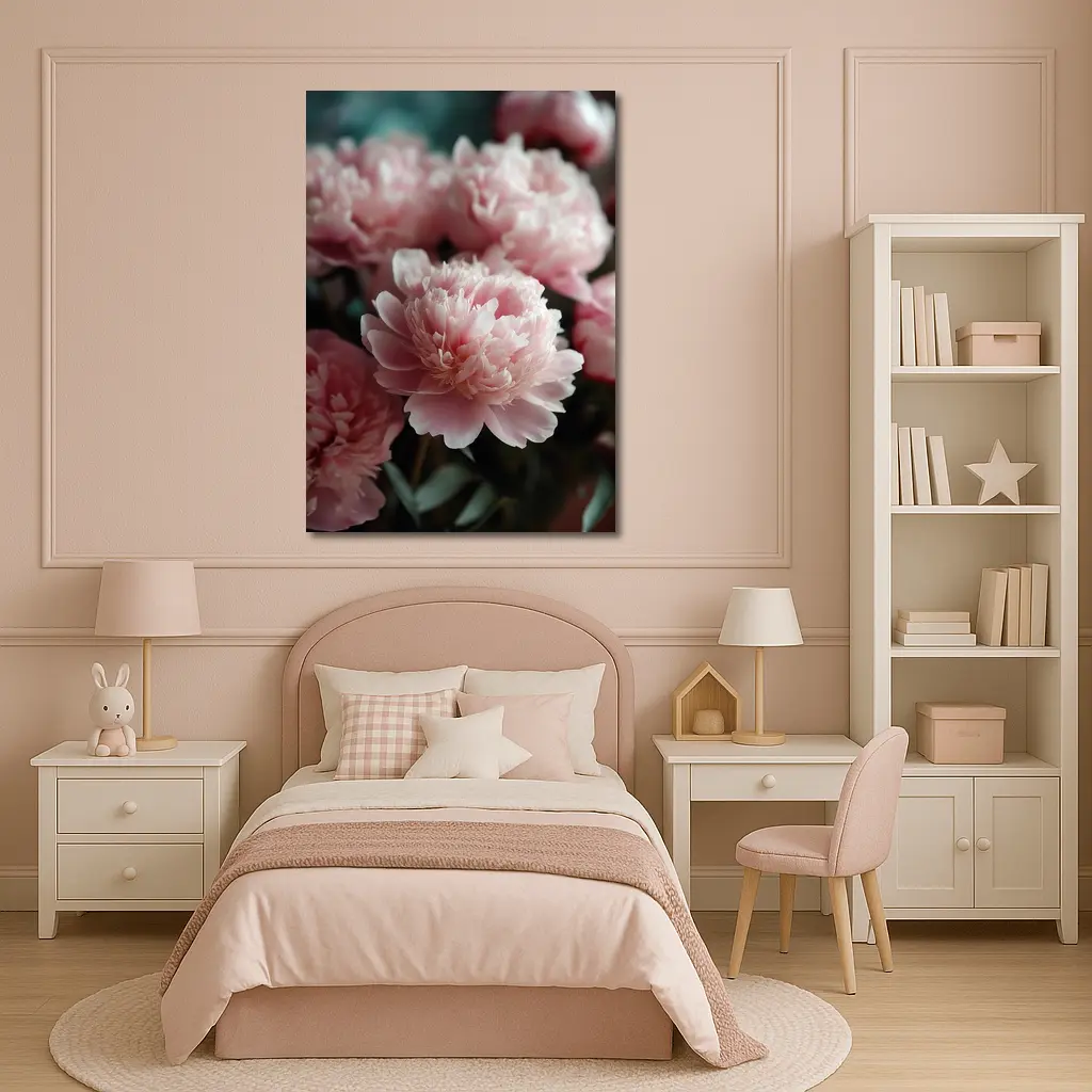 Pink Peonies Blooming Soft Floral Arrangement – Wall Art