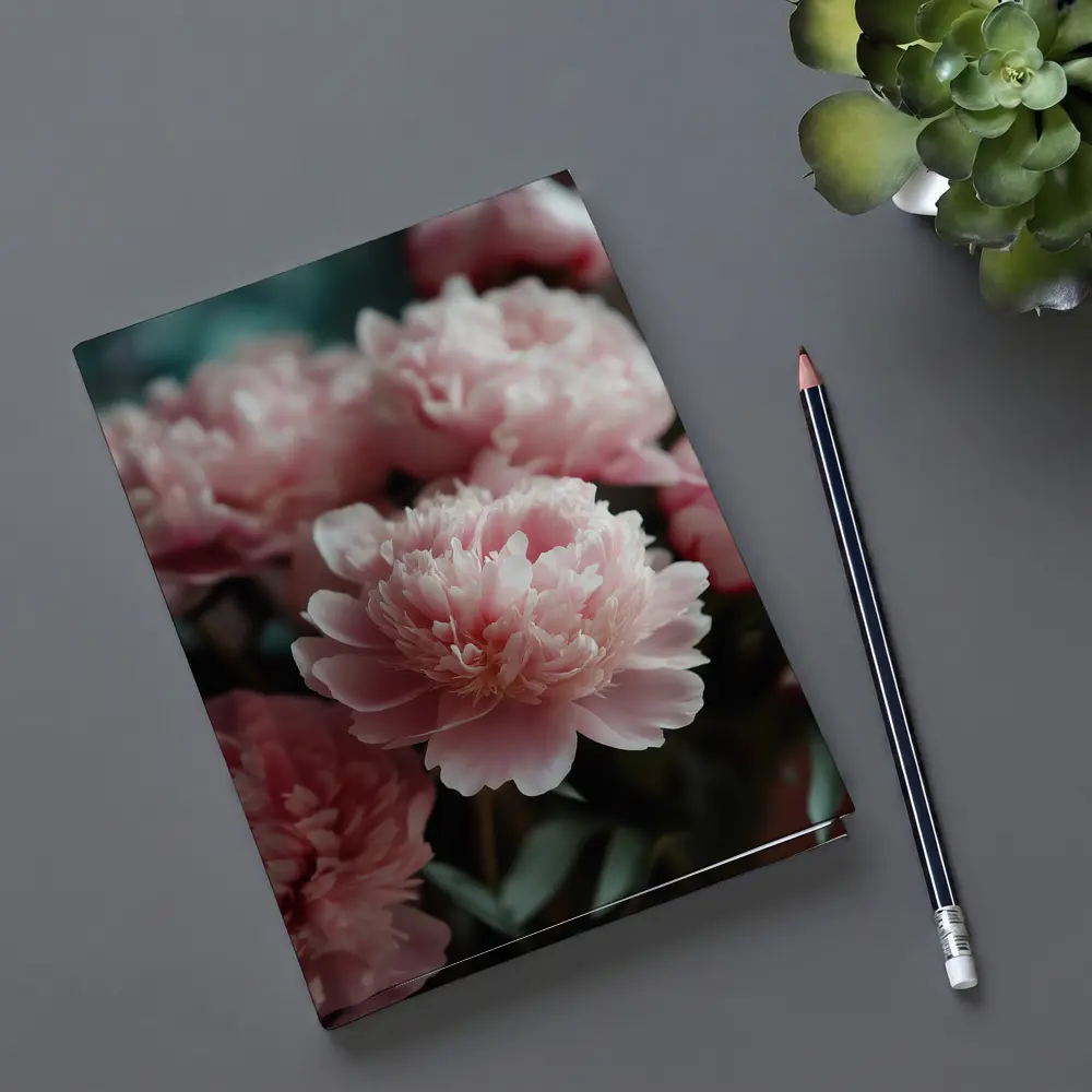Pink Peonies Blooming Soft Floral Arrangement – Notebooks