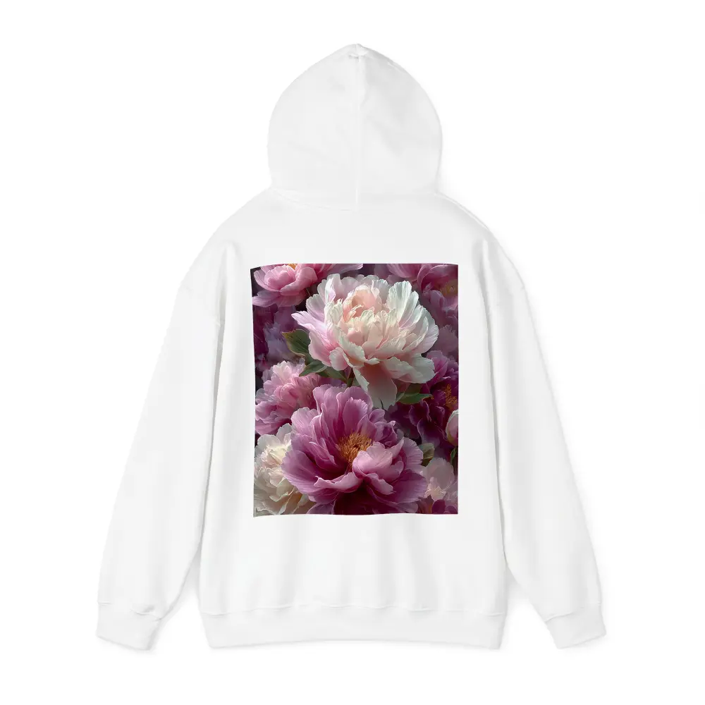 Pink and White Peony Flowers Bloom Art – Hoodies