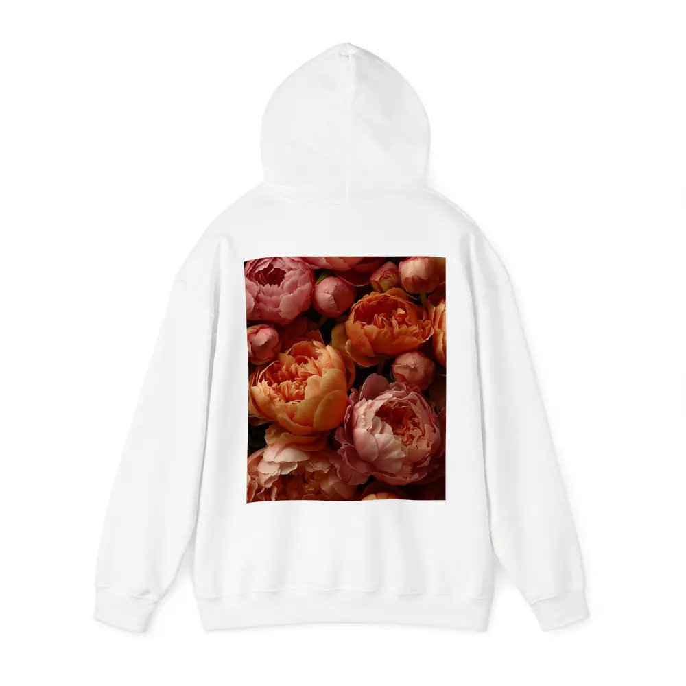 Pink and Orange Peonies Close Up Floral – Hoodies