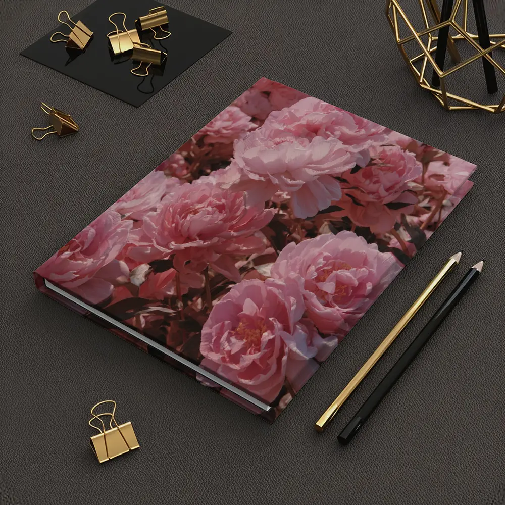 Pink Peonies Blooming In Soft Sunlight – Notebooks