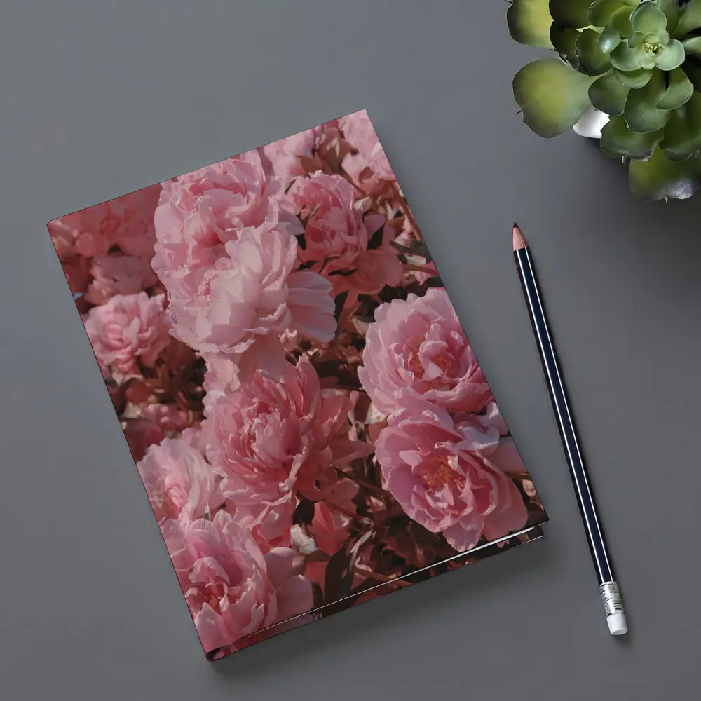 Pink Peonies Blooming In Soft Sunlight – Notebooks