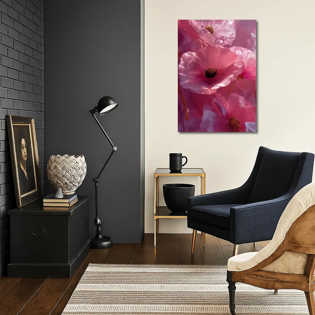 Pink Poppy Flowers Soft Dreamy Floral – Wall Art