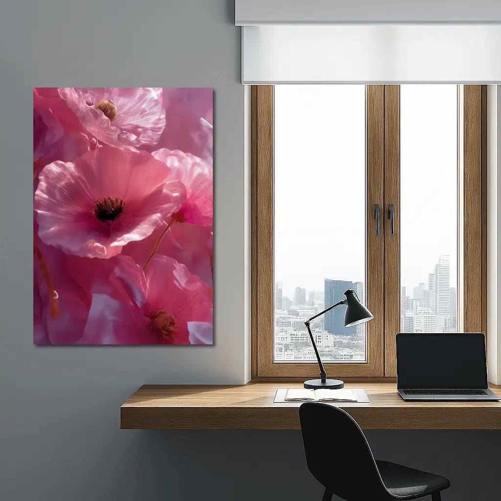 Pink Poppy Flowers Soft Dreamy Floral – Wall Art