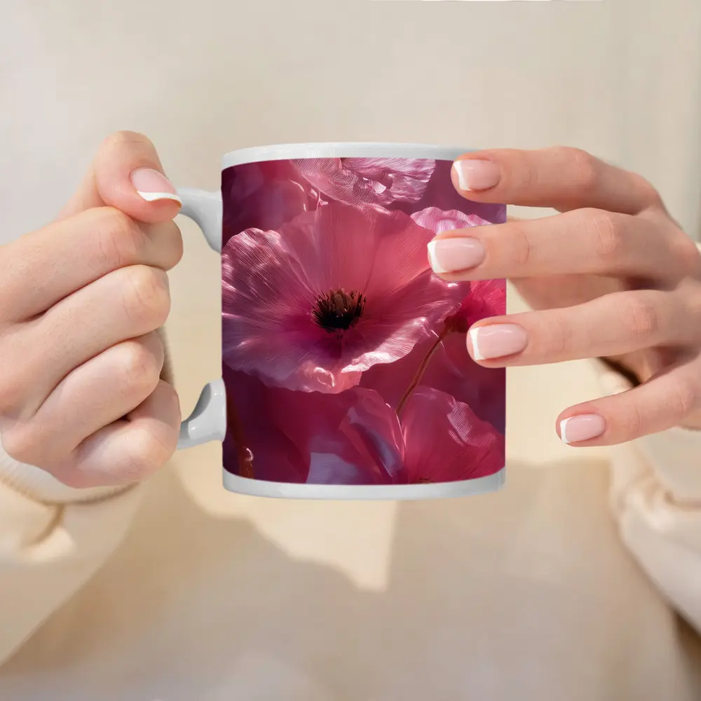 Pink Poppy Flowers Soft Dreamy Floral – Mugs