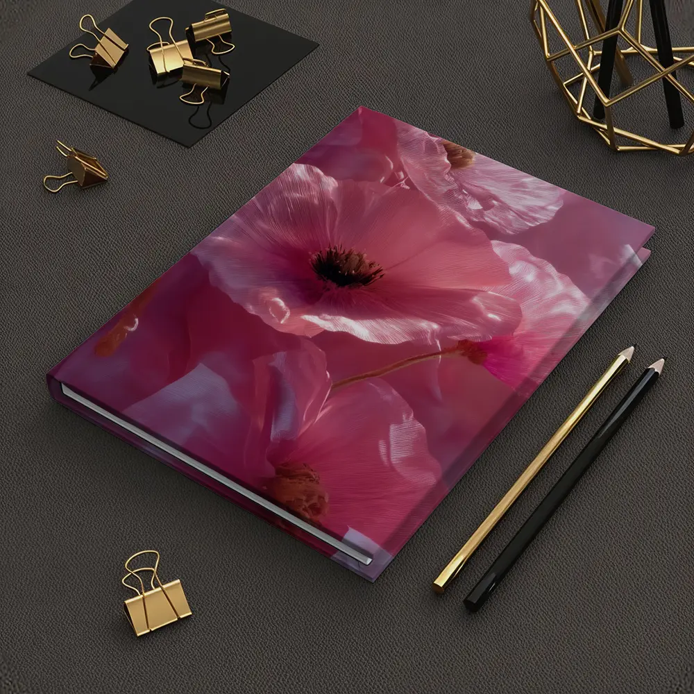 Pink Poppy Flowers Soft Dreamy Floral – Notebooks