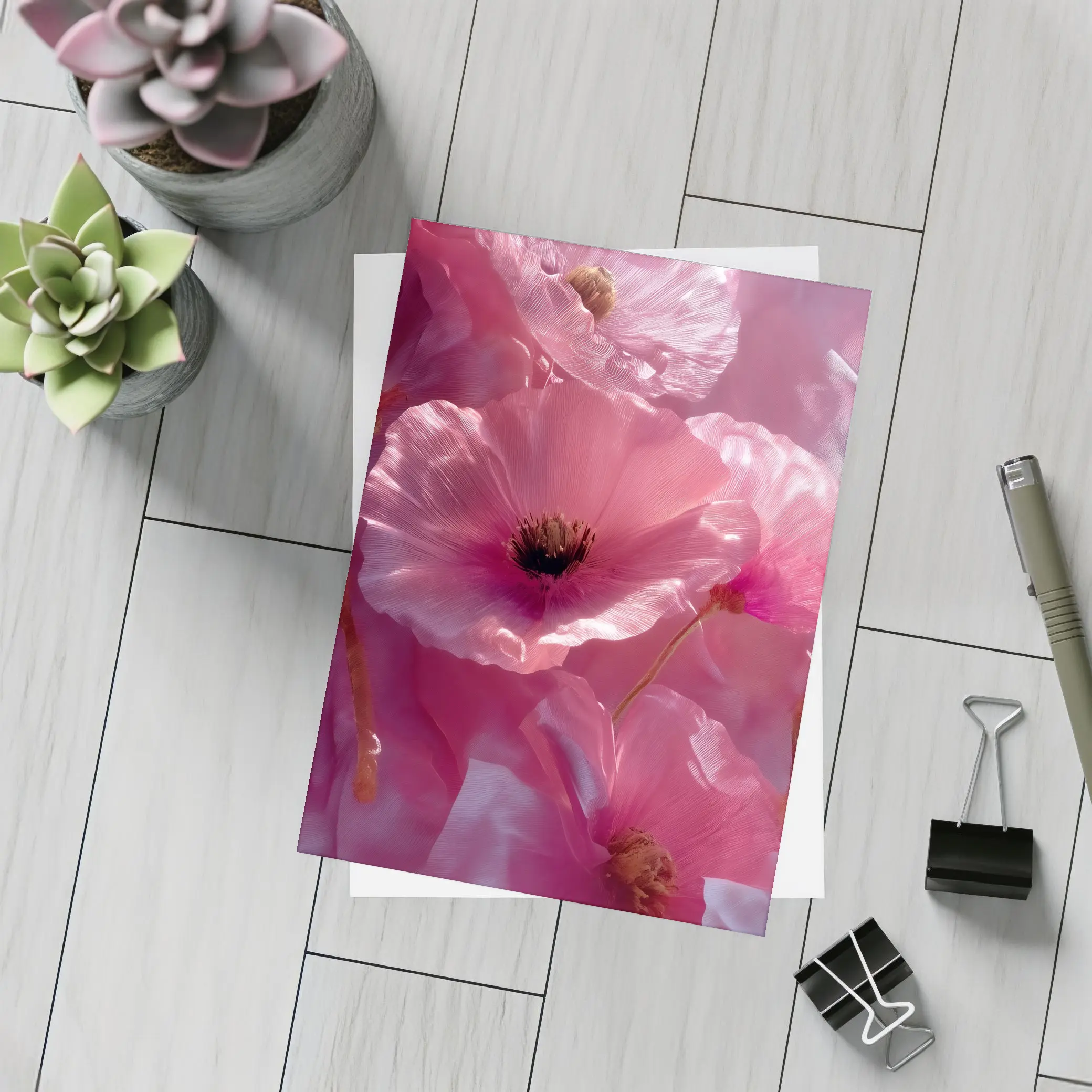Pink Poppy Flowers Soft Dreamy Floral – Postcards