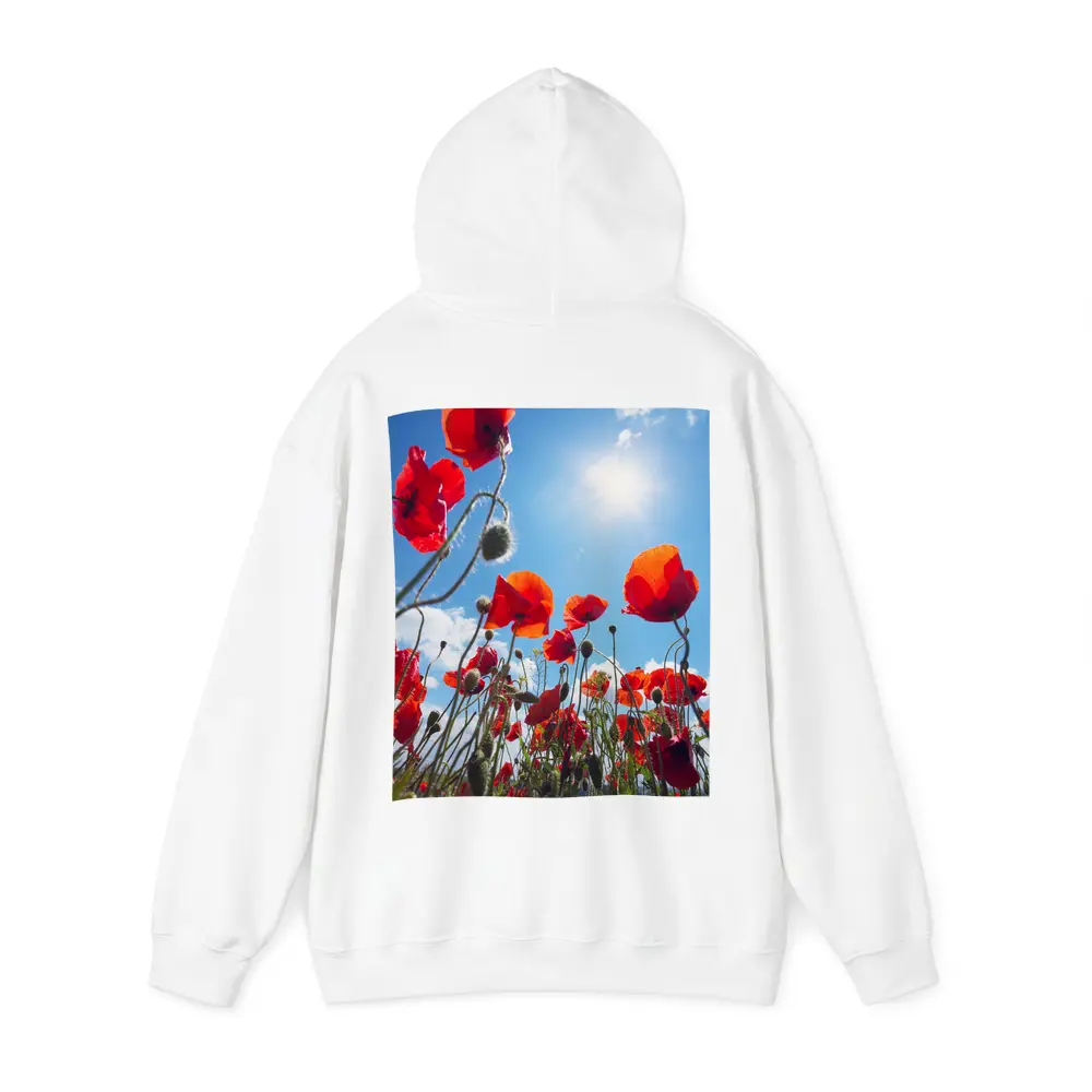 Red Poppies Field Against Sunny Blue Sky – Hoodies