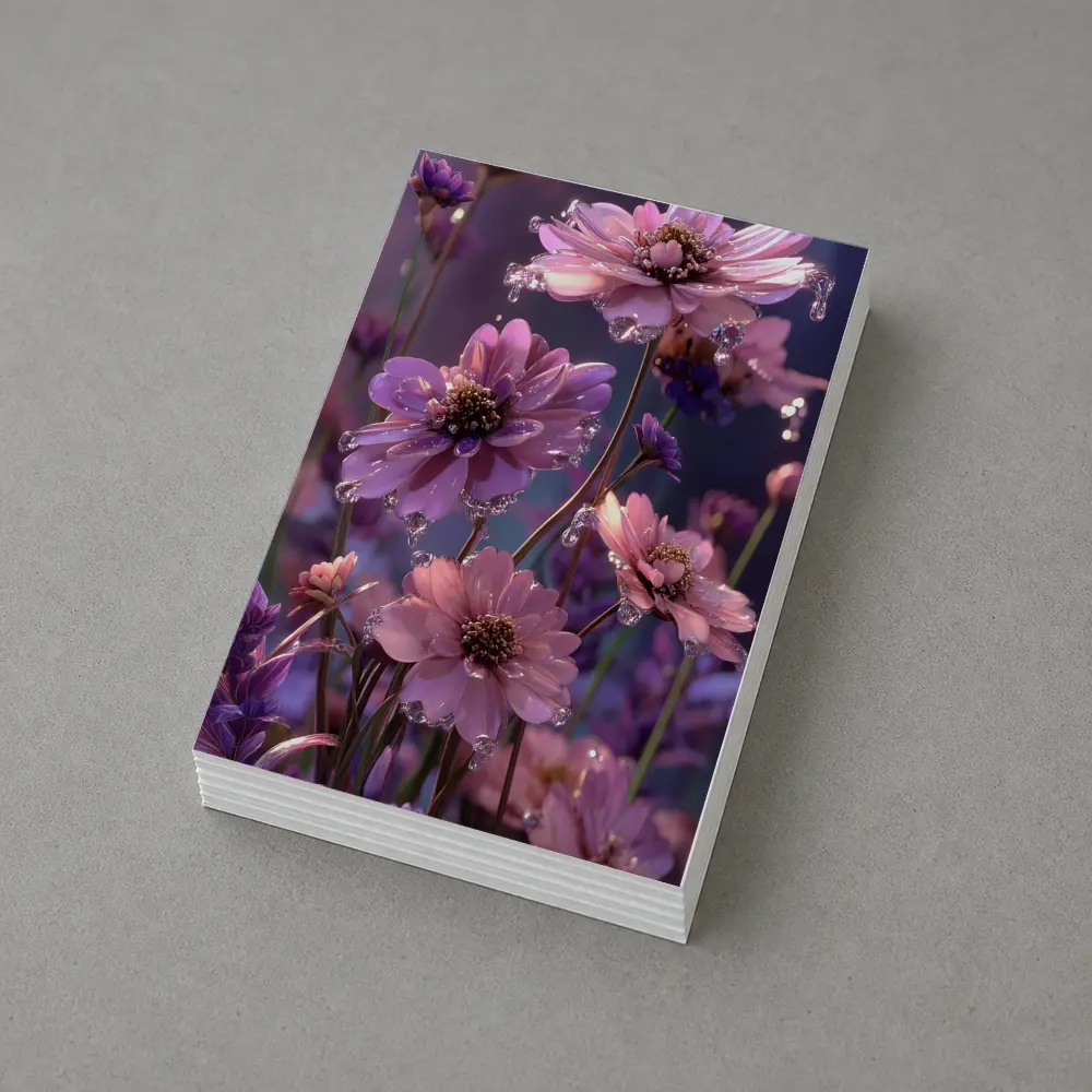 Pink Purple Cosmos Flowers With Water Droplets – Postcards