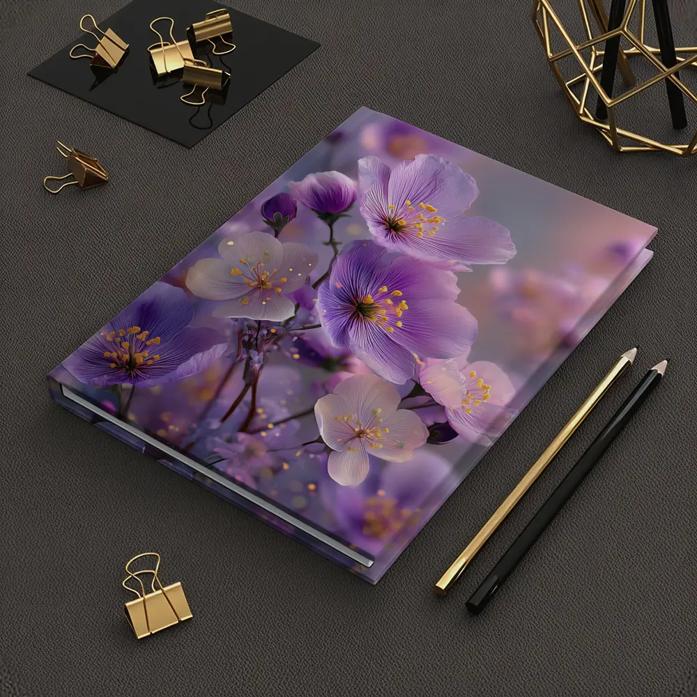 Purple Wildflowers Soft Dreamy Bokeh Background – Notebooks
