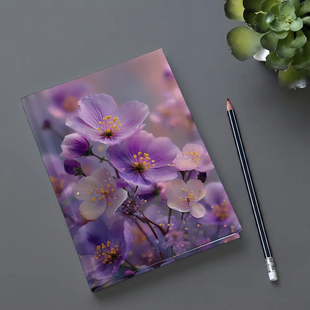 Purple Wildflowers Soft Dreamy Bokeh Background – Notebooks