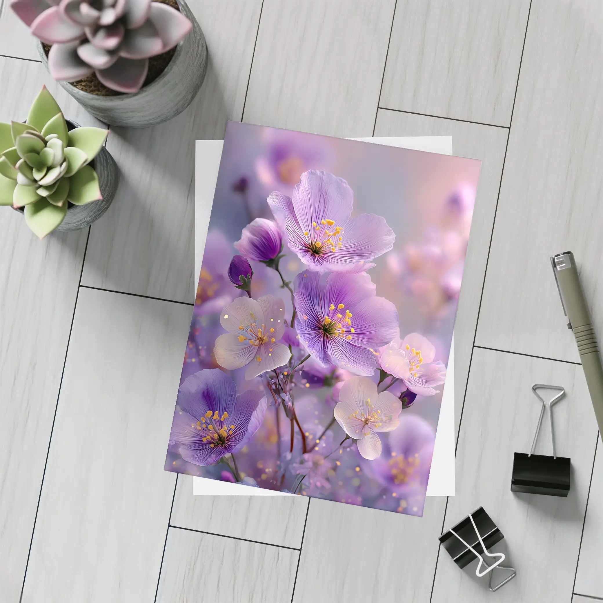 Purple Wildflowers Soft Dreamy Bokeh Background – Postcards