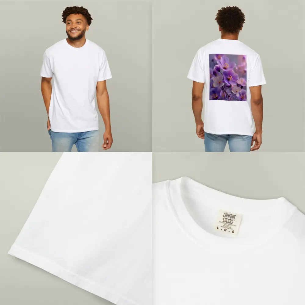 Purple Wildflowers Soft Dreamy Bokeh Background – T-Shirts