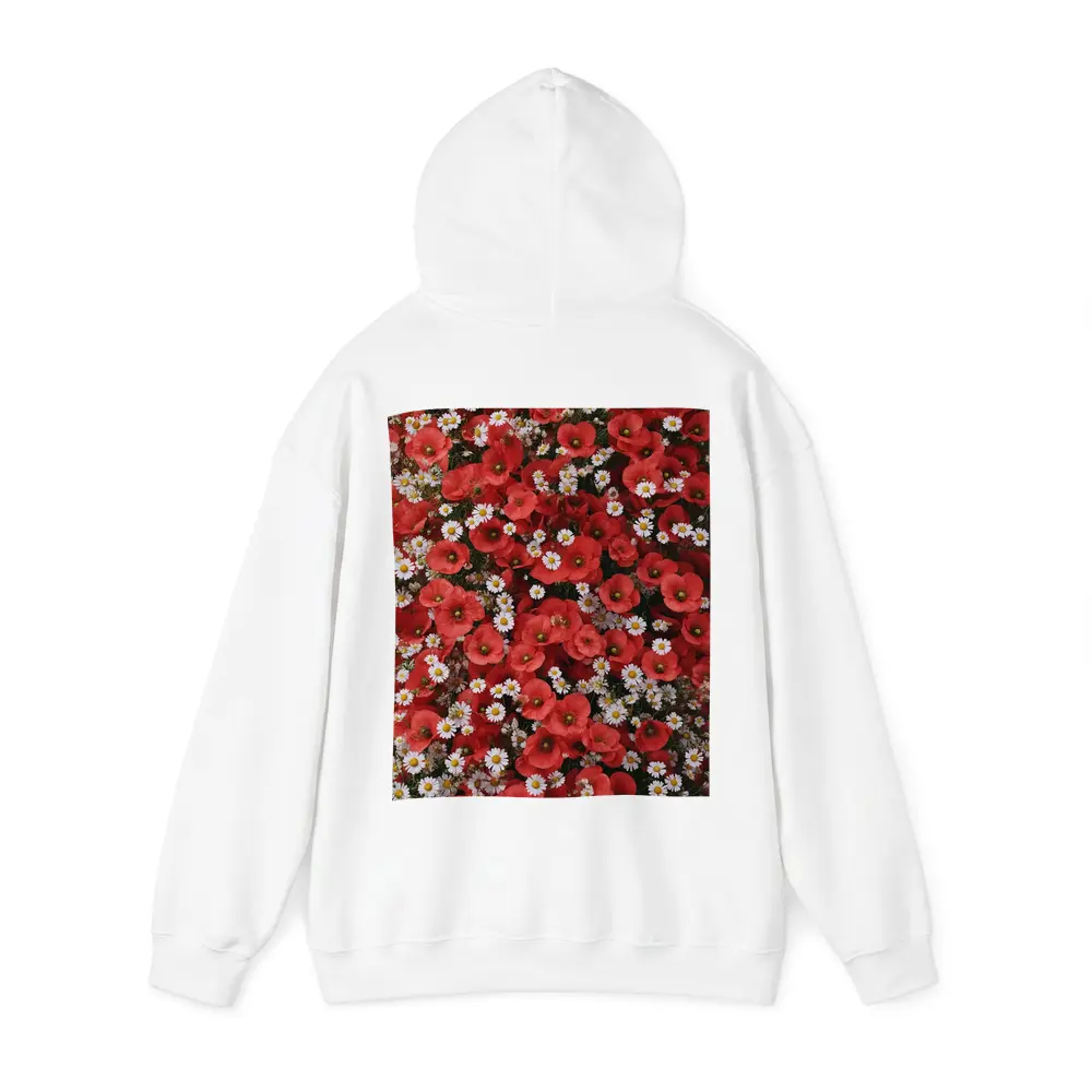 Red Poppies and White Daisies Flower Field – Hoodies