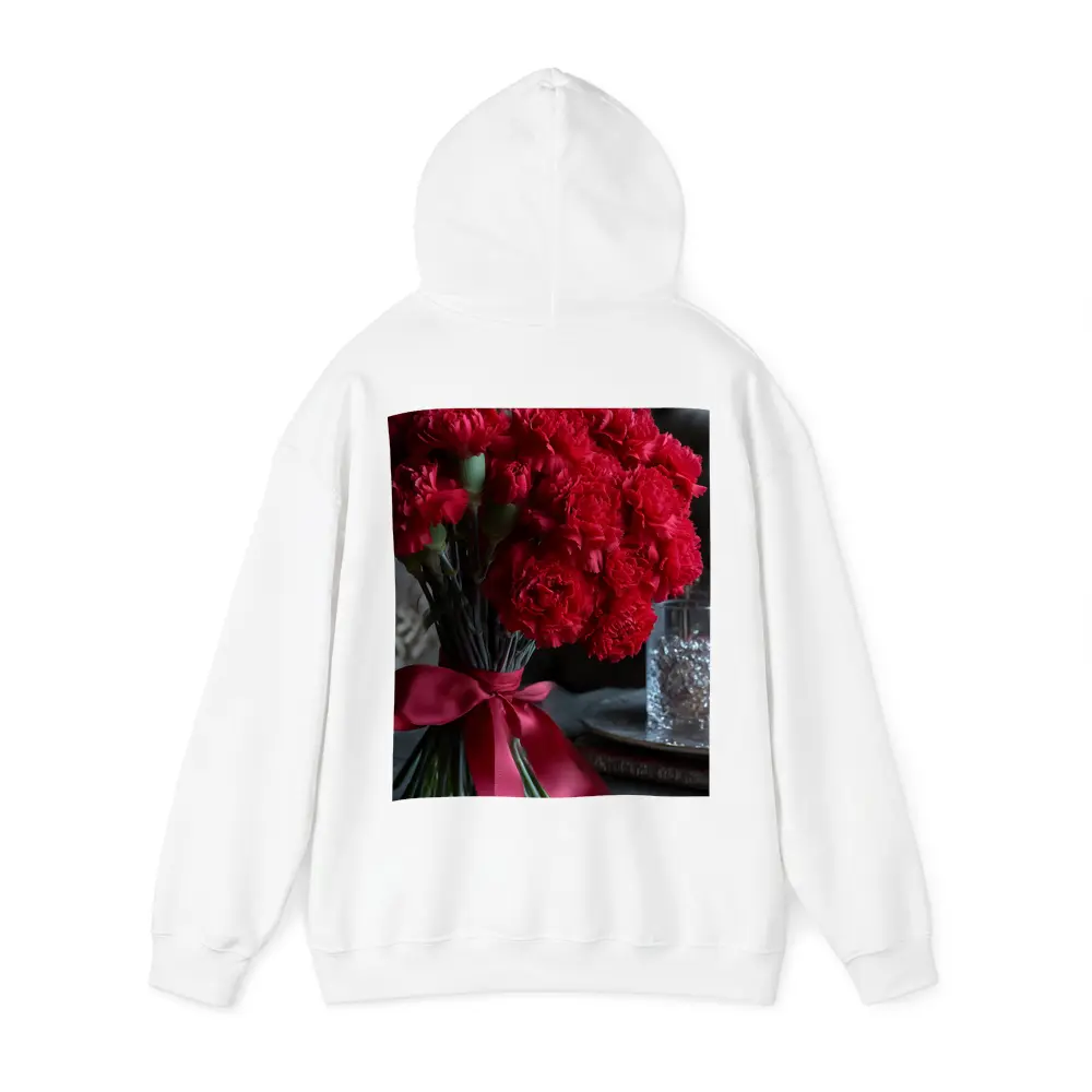 Red Carnations Bouquet With Satin Ribbon – Hoodies