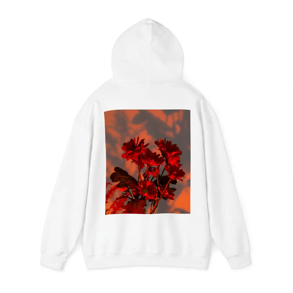 Red Chrysanthums Glowing Warm Sunset Wall – Hoodies