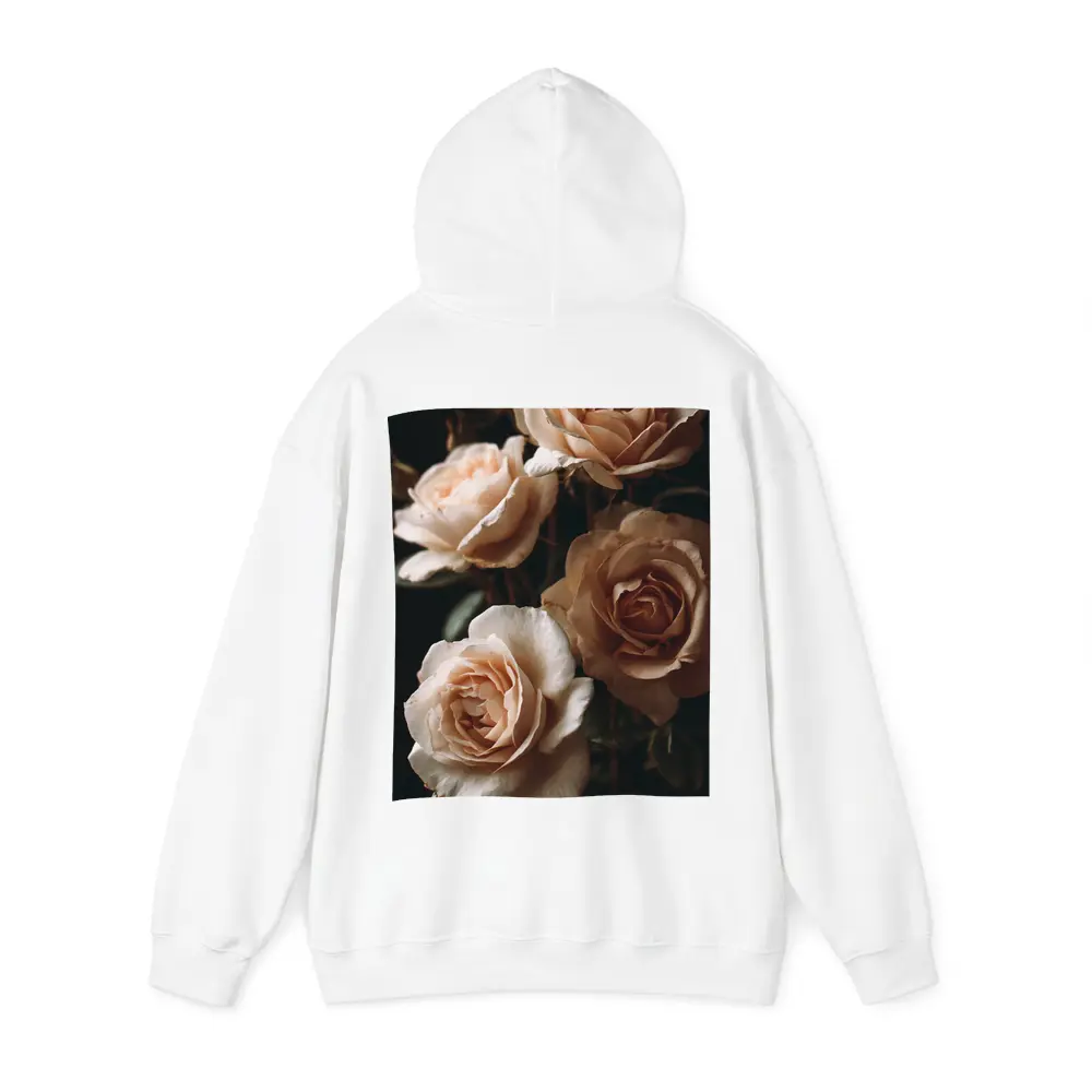 Peach Roses Dark Moody Floral Background – Hoodies