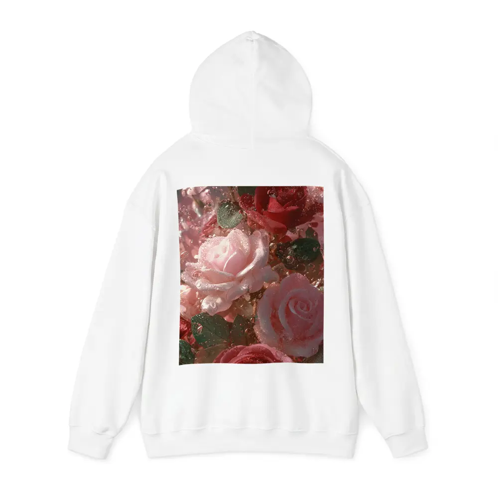 Pink and Red Roses with Water Droplets – Hoodies