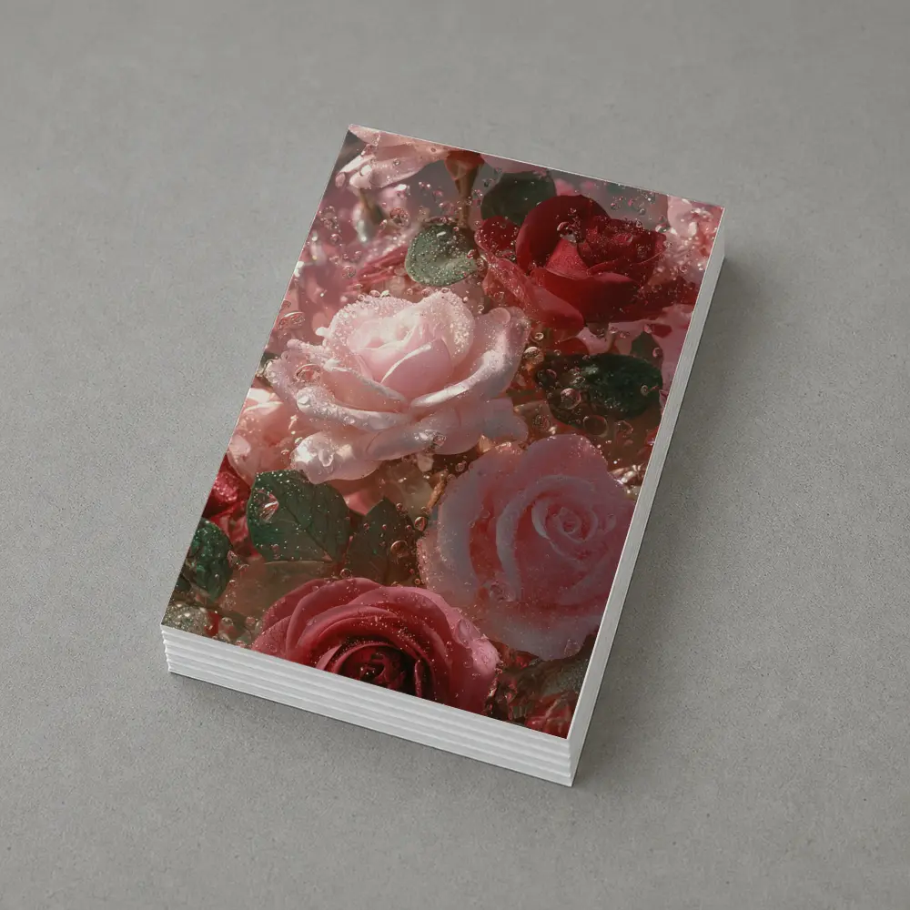 Pink and Red Roses with Water Droplets – Postcards