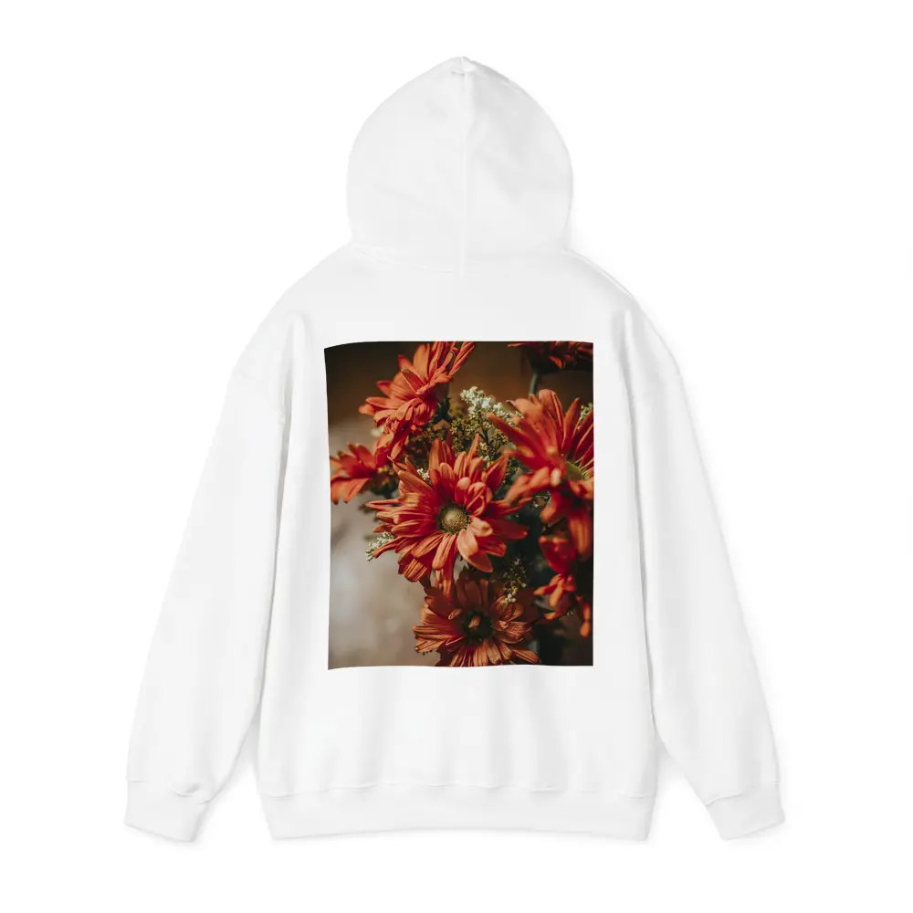 Red Chrysanthemums Bouquet Warm Dark Background – Hoodies