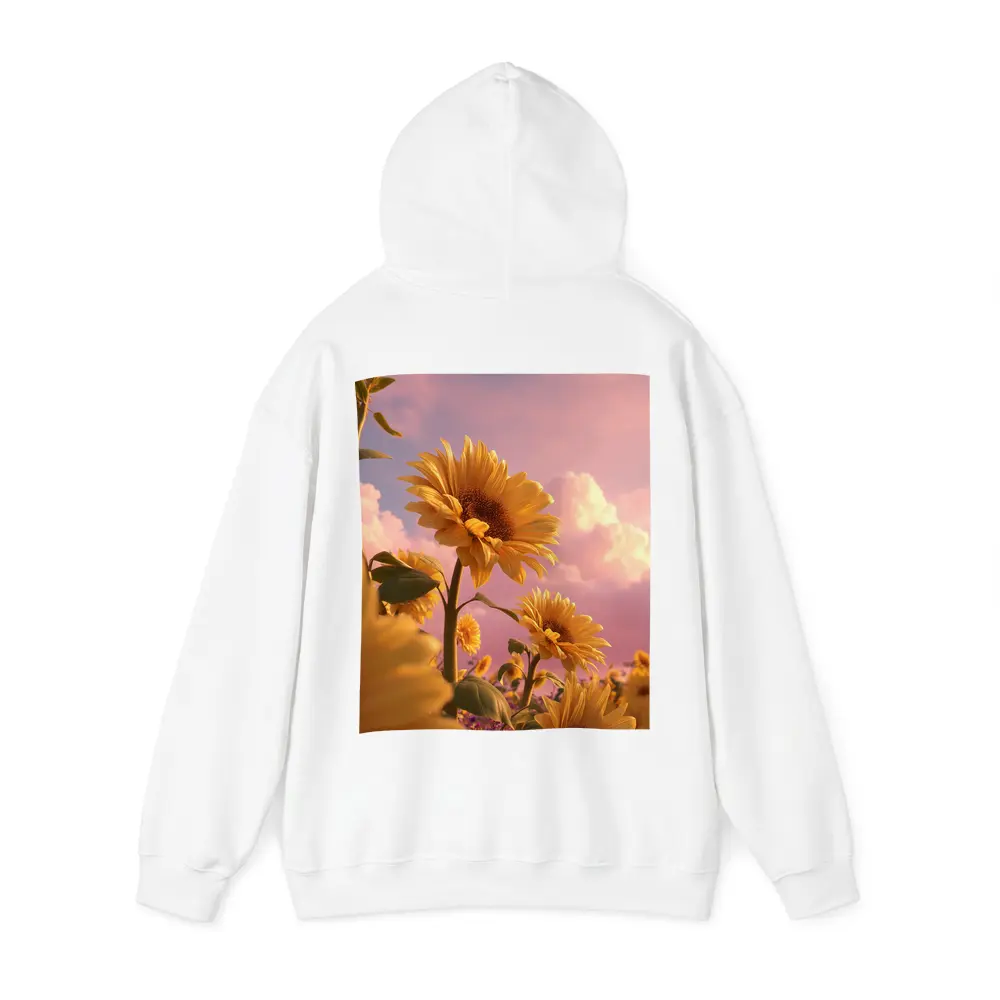 Sunflowers Against Pink Dreamy Sky – Hoodies