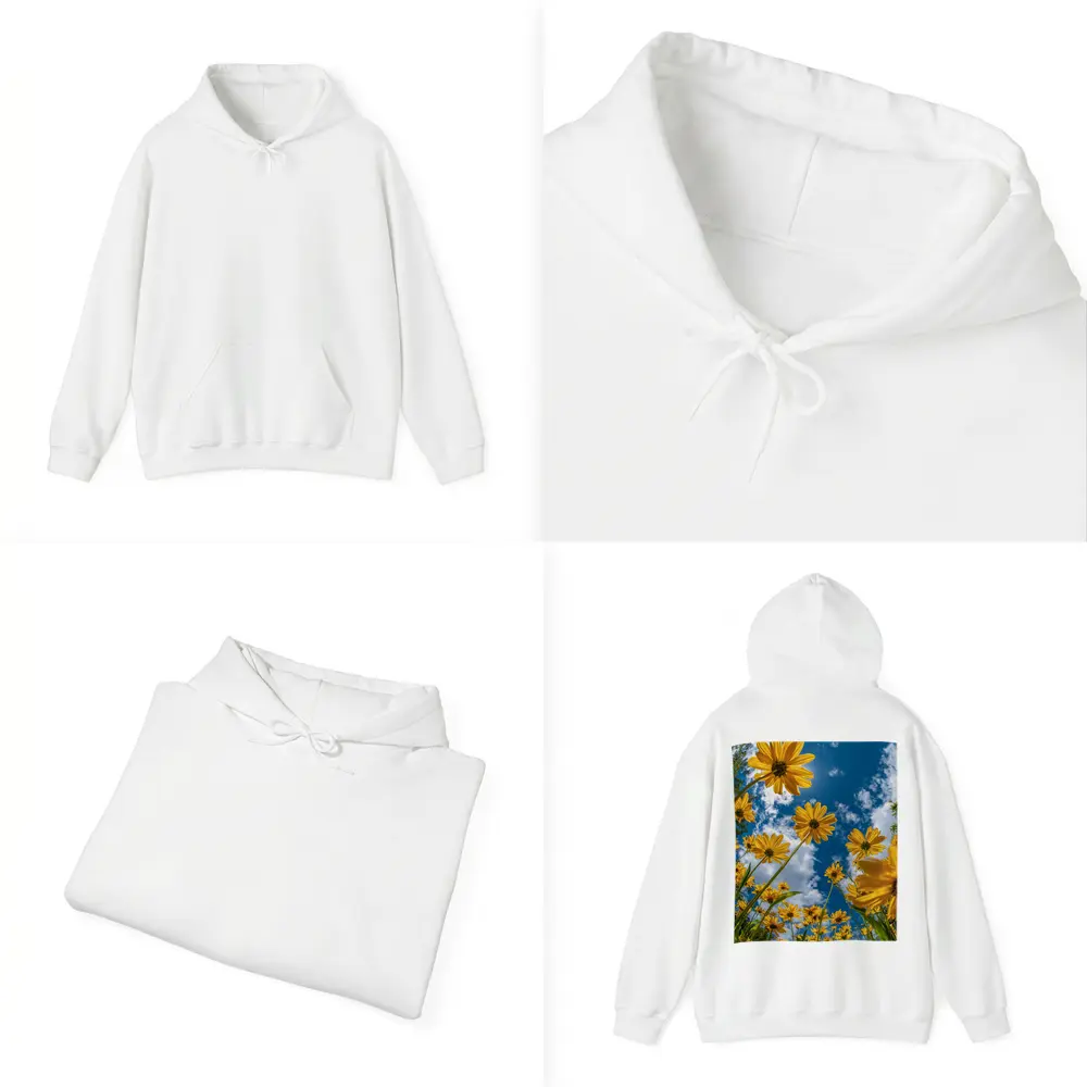 Yellow Daisies Against Blue Summer Sky – Hoodies