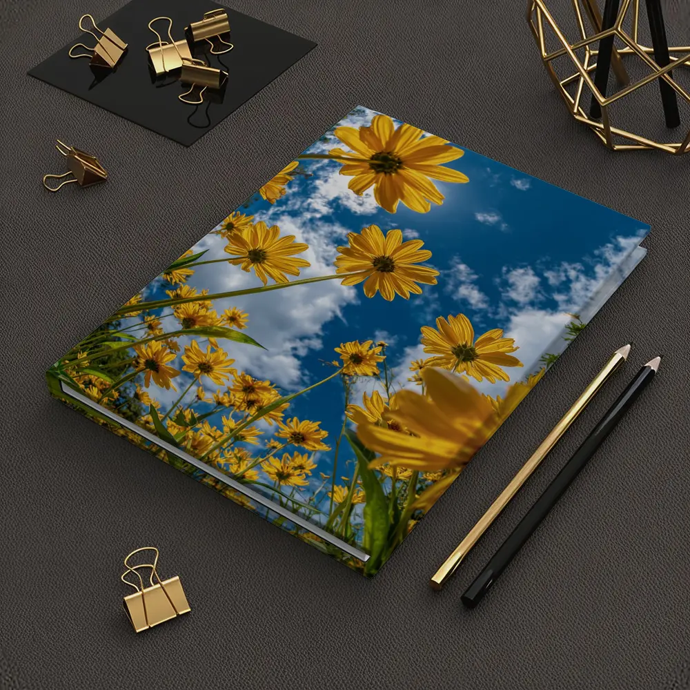 Yellow Daisies Against Blue Summer Sky – Notebooks