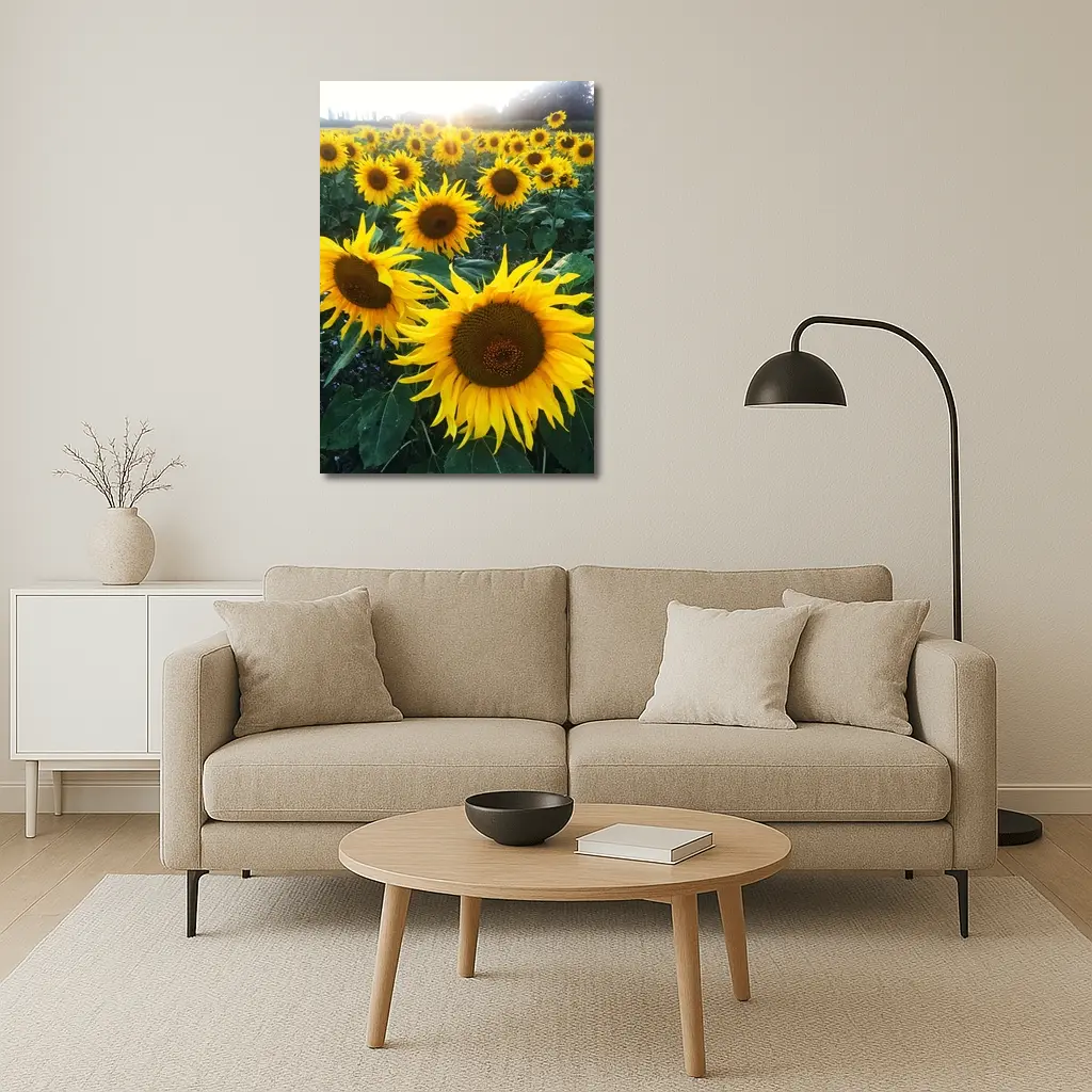 Sunflower Field Golden Summer Light – Wall Art