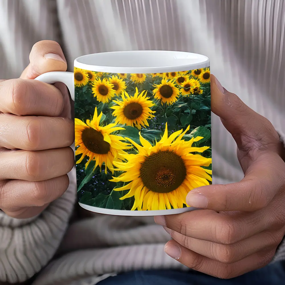 Sunflower Field Golden Summer Light – Mugs
