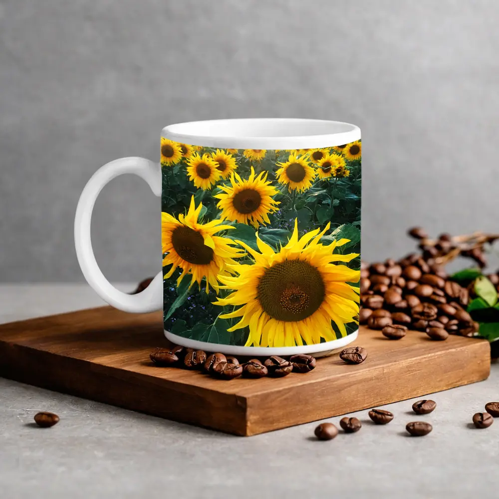 Sunflower Field Golden Summer Light – Mugs