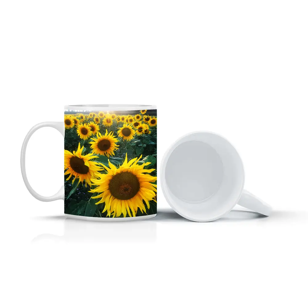 Sunflower Field Golden Summer Light – Mugs