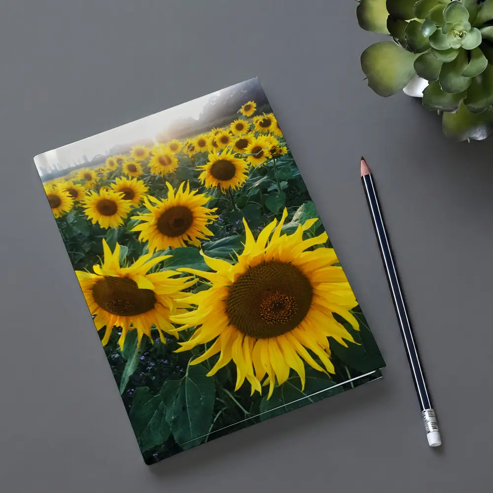 Sunflower Field Golden Summer Light – Notebooks
