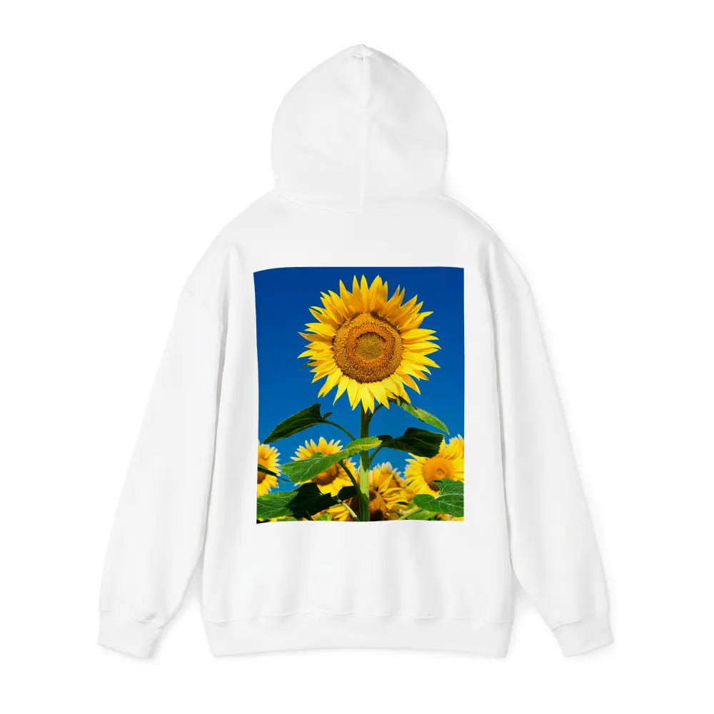 Sunflower Field Against Clear Blue Sky – Hoodies