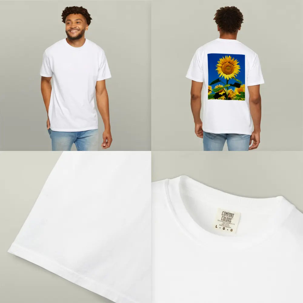 Sunflower Field Against Clear Blue Sky – T-Shirts
