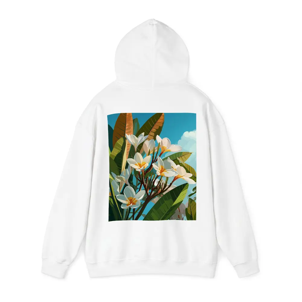 Plumeria Flowers Tropical Sky Illustration Art – Hoodies