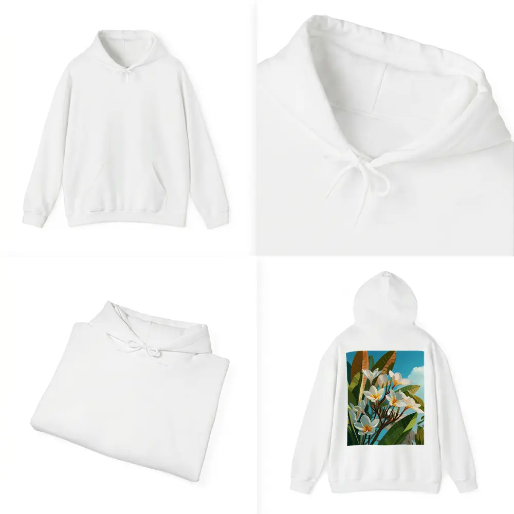 Plumeria Flowers Tropical Sky Illustration Art – Hoodies