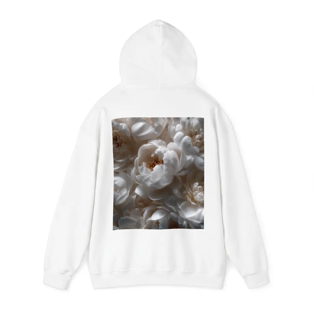 White Peony Flowers Soft Floral Close Up – Hoodies