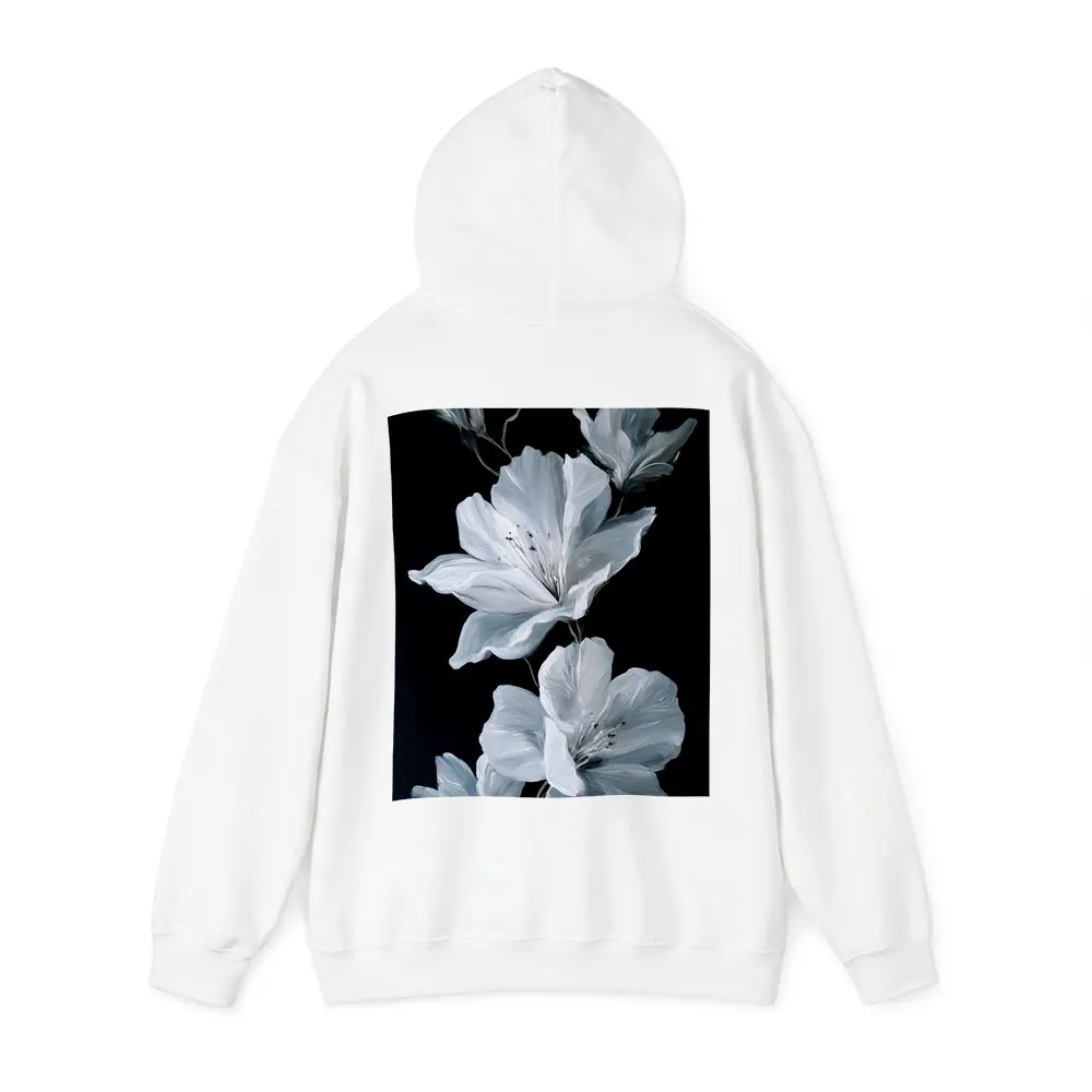 White Azalea Flowers On Black Background – Hoodies