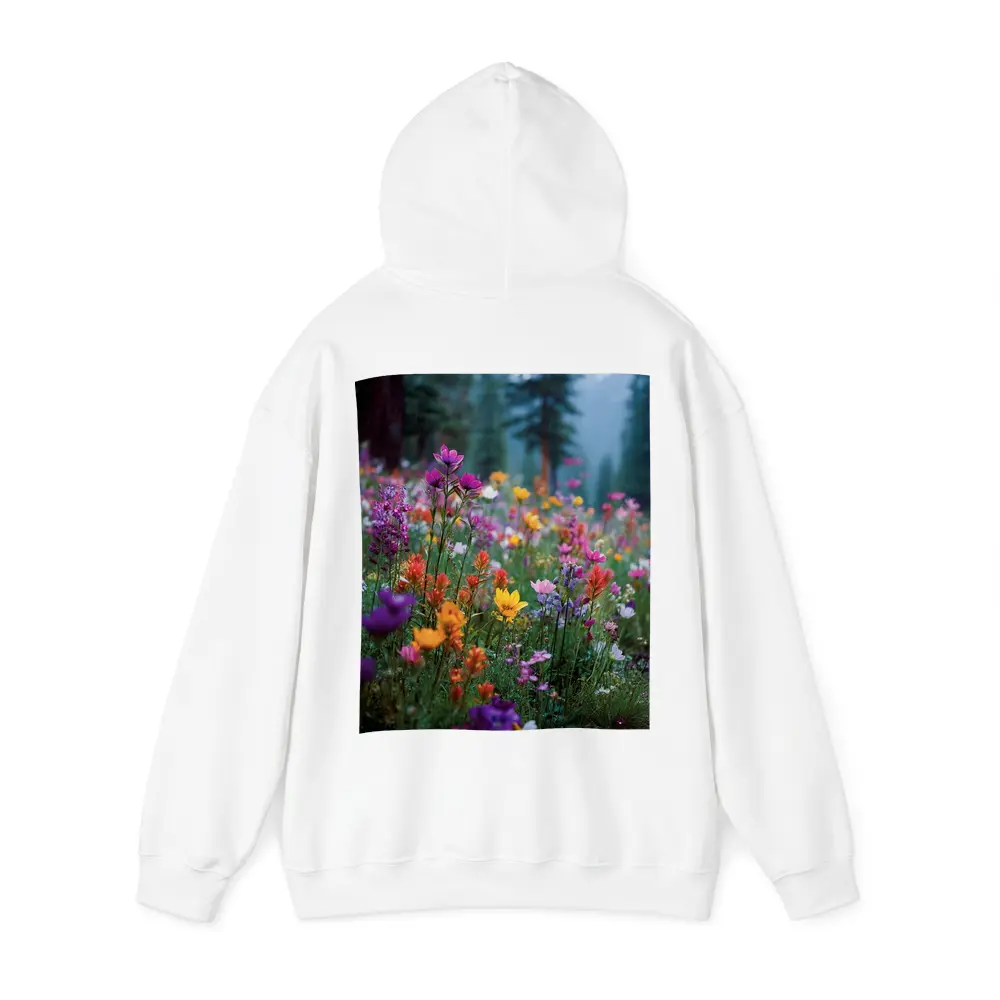 Colorful Wildflowers Meadow Forest Mountain Background – Hoodies