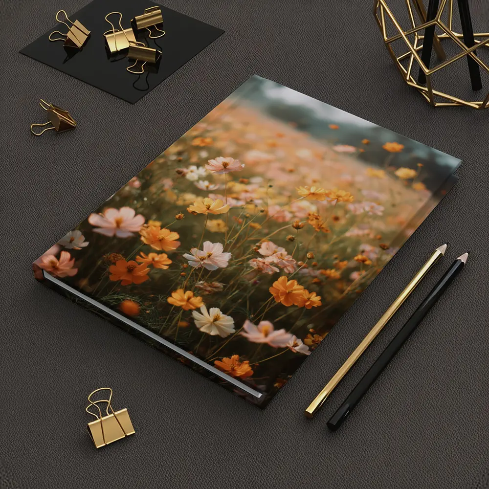 Cosmos Wildflower Field Soft Golden Light – Notebooks